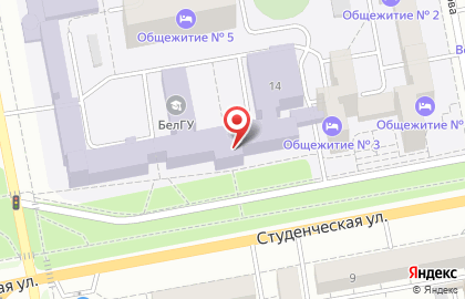Белгородский государственный национальный исследовательский университет на Студенческой улице на карте