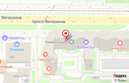 Лицензированный логопедический центр и детский сад Ручеек на проспекте Ветеранов на карте