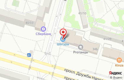 Торговый дом Askona на проспекте Дружбы Народов на карте