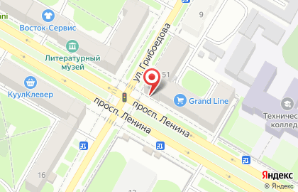 Продовольственный магазин на проспекте Ленина на карте
