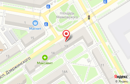 Магазин цветов на улице Дзержинского на карте