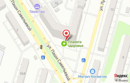 Аптека Планета Здоровья на улице Луначарского на карте