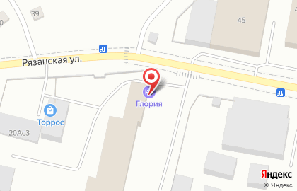 Гостиница Глория на Рязанской улице на карте