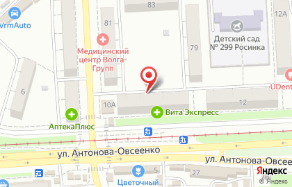 Вита, Советский район на улице Антонова-Овсеенко на карте