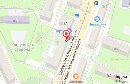Книжно-канцелярский магазин Буквоед на Среднеохтинском проспекте на карте