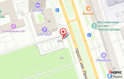 Автостоянка на проспекте Ленина, 88а на карте