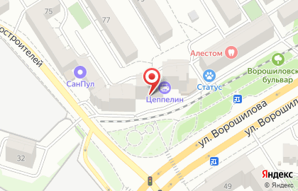 Салон массажа и косметологии на улице Ворошилова на карте