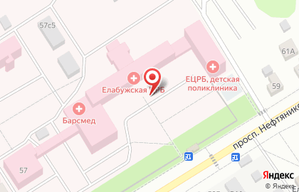 Банкомат Ак Барс на проспекте Нефтяников, 57 в Елабуге на карте
