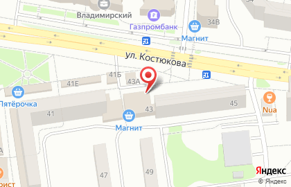 Пекарня Любимая на улице Костюкова на карте
