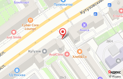 Киоск печатной продукции АМО-Пресс на Кутузовском проспекте на карте