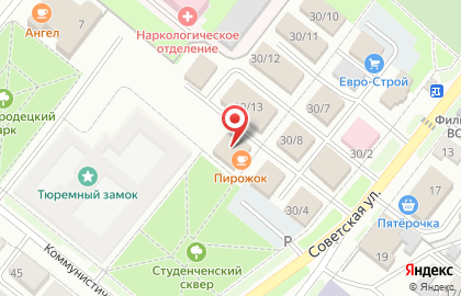 Магазин бытовой техники Белая Техника на Советской улице на карте