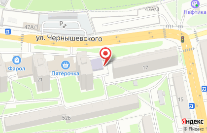 Центр внешкольной работы на улице Чернышевского на карте