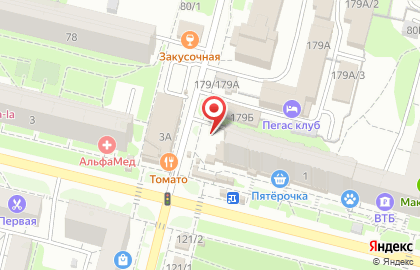 Киоск по продаже хлебобулочных изделий в Зареченском районе на карте