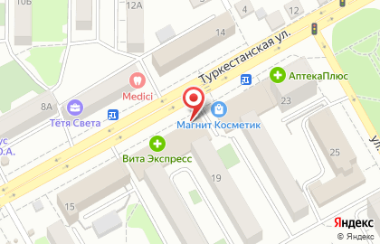 Продовольственный магазин Волна на Туркестанской улице на карте