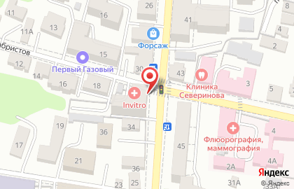 Супермаркет Верный на улице Луначарского на карте