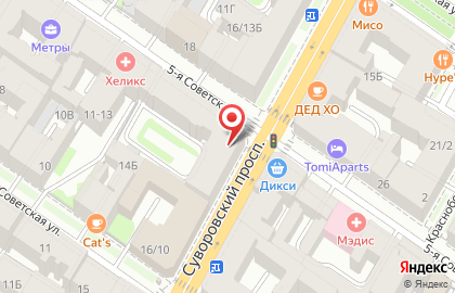 Фирменный магазин Великолукский мясокомбинат на 5-ой Советской улице на карте