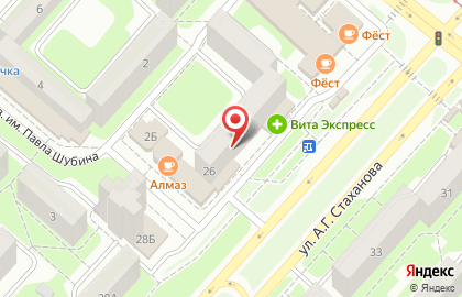 Магазин Табакофф в Октябрьском районе на карте