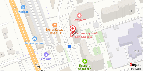 Медицинская клиника врачей Князьковых на Баулинской улице на карте