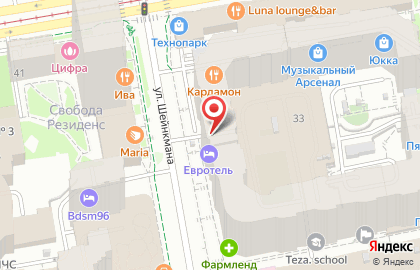 Гостиница Евротель в Ленинском районе на карте