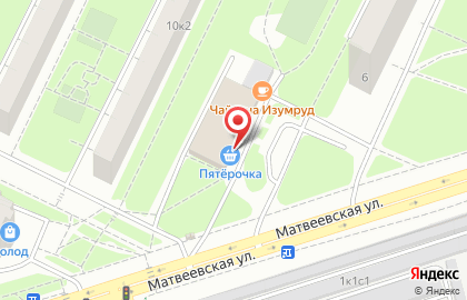 Супермаркет Пятёрочка на Матвеевской улице на карте