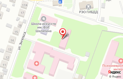 Городская больница №1, г. Бор на улице Энгельса на карте