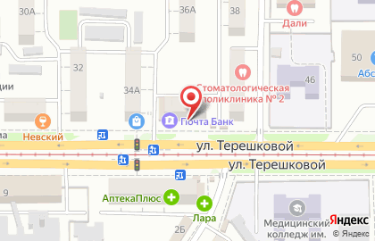 Магазин тканей и фурнитуры Butterfly на улице Терешковой на карте