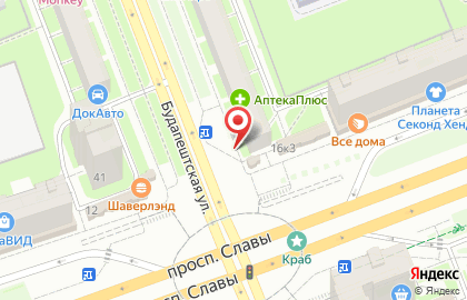 Киоск по продаже печатной продукции Роспечать на проспекте Славы, 16б киоск на карте