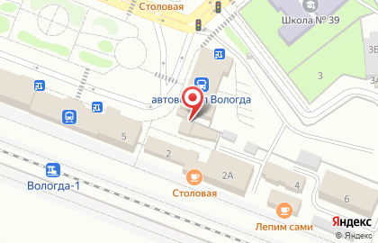 Магазин хлебобулочных изделий Колос в Вологде на карте