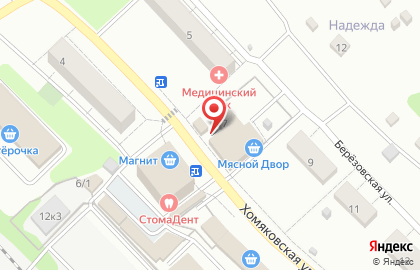 Магазин Мясной двор в Зареченском районе на карте