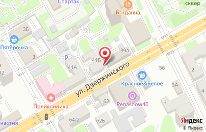 Магазин Мясной46 на улице Дзержинского на карте