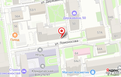 Гостиница ТУРИСТ в Новосибирске на карте