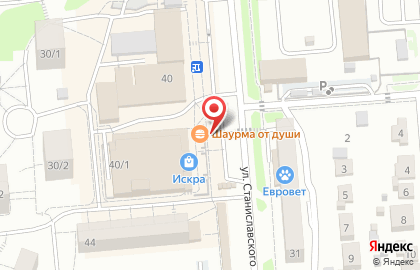 Ленинский район Киоск по продаже фруктов и овощей на улице Станиславского 40 на карте