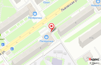 Магазин косметики и бытовой химии Магнит Косметик на Львовской улице на карте