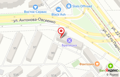 Пивной магазин Прохлада на улице Антонова-Овсеенко на карте