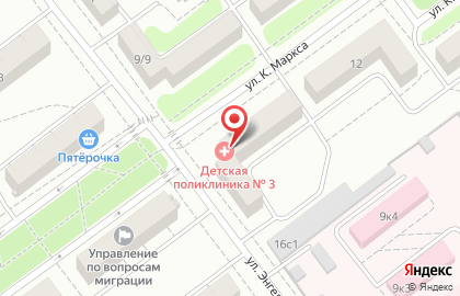 Детская городская поликлиника №3 в Московском районе на карте