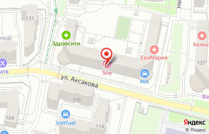 Аптека Будь здоров на улице Аксакова, 133 на карте