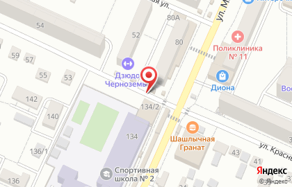 Коминтерновский район Киоск по продаже фруктов и овощей на улице Машиностроителей на карте