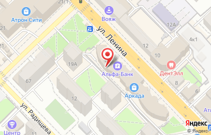 Банкомат Живаго банк на улице Ленина на карте