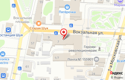 Супермаркет Магнит на Вокзальной улице на карте