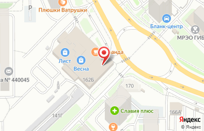 Весна на Ладожской улице на карте