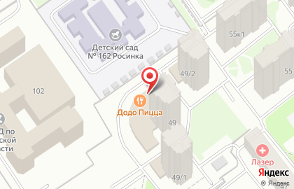 Пиццерия Додо Пицца в Советском районе на карте