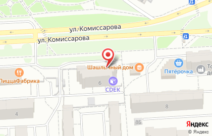 Банкомат СберБанк на улице Василия Комиссарова, 6 на карте