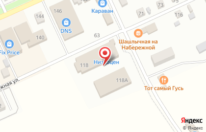 Магазин-склад НизкоЦен на Набережной улице на карте