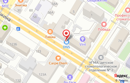 Супермаркет цифровой и бытовой техники DNS в Центральном районе на карте