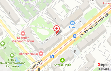 Сеть аптечных пунктов на улице Авиастроителей на карте