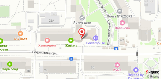 Фитнес-клуб Powerhouse Gym на Родонитовой улице на карте