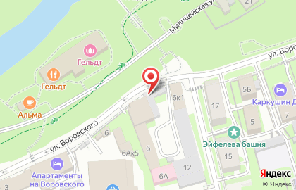 Магазин памятников на улице Воровского на карте