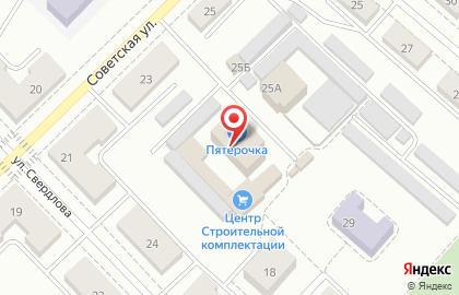 Супермаркет Пятерочка на Советской улице на карте