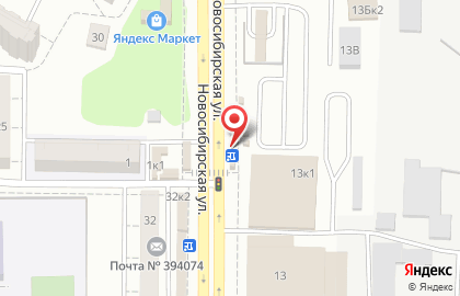 Киоск по продаже печатной продукции, Левобережный район на Новосибирской улице на карте