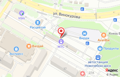 Салон связи МТС на улице Семенова в Новочебоксарске на карте